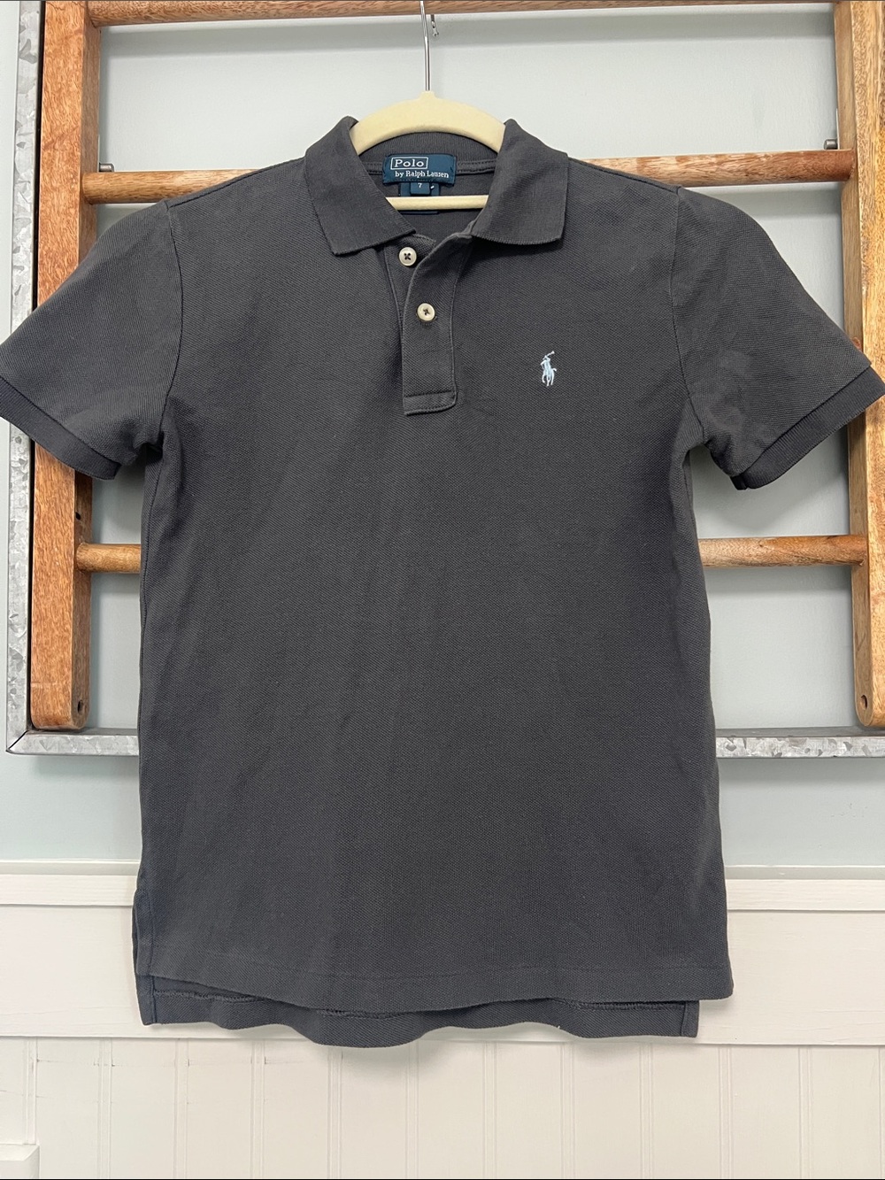 Boys polo by Ralph Lauren size 7 polo shirt, Gray